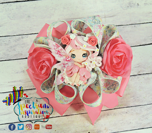 Pink Fairy Over the Top Boutique Pinwheel Bow