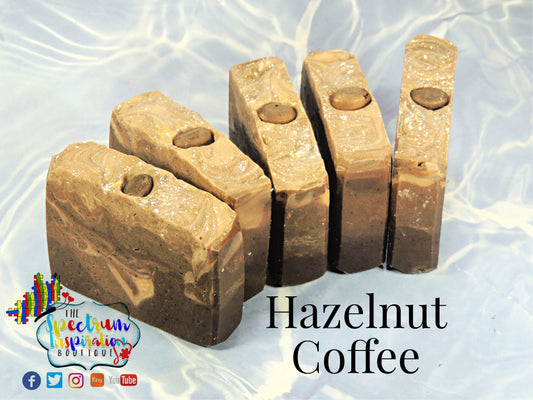 Hazelnut Coffee Bar Soap - Cold Processed Homemade Moisturizing Soap Bars, Light Exfoliating, Organic, Homemade, Cold Processed, Coffee, Coffee Grounds Soap