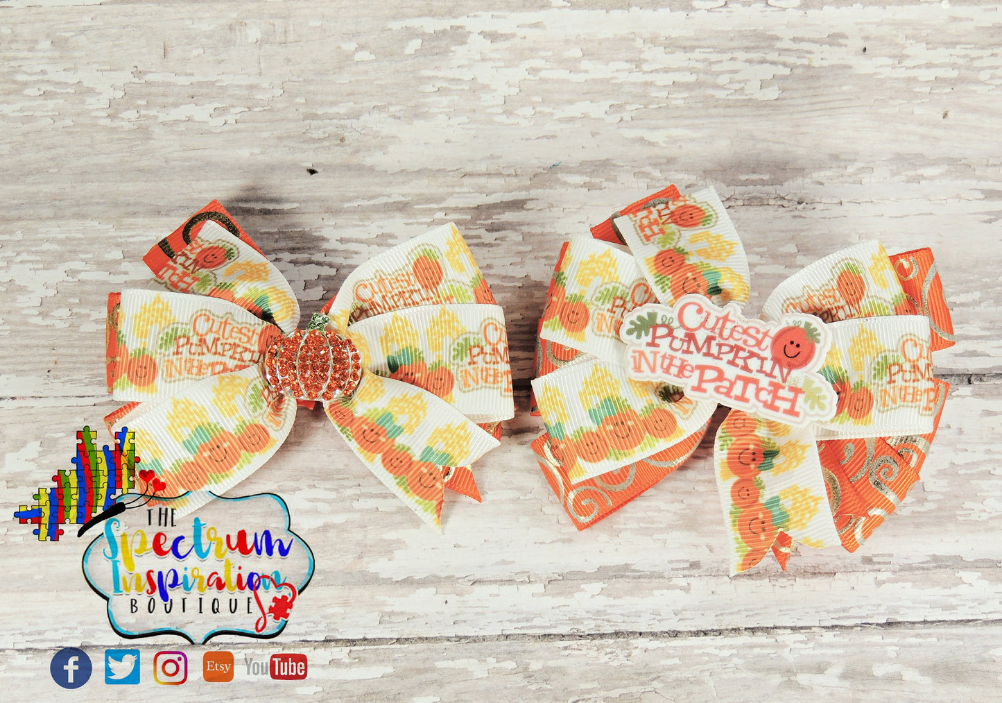 Cutest Pumpkin in The Patch Pigtails Set, Pigtail Bow, Pumpkin Bow, Fall time Pigtail Bows, Fall Bows, Pigtail Bow, Pinwheel Bows, Hair Bows