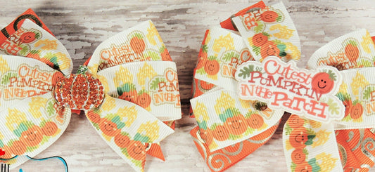 Cutest Pumpkin in The Patch Pigtails Set, Pigtail Bow, Pumpkin Bow, Fall time Pigtail Bows, Fall Bows, Pigtail Bow, Pinwheel Bows, Hair Bows